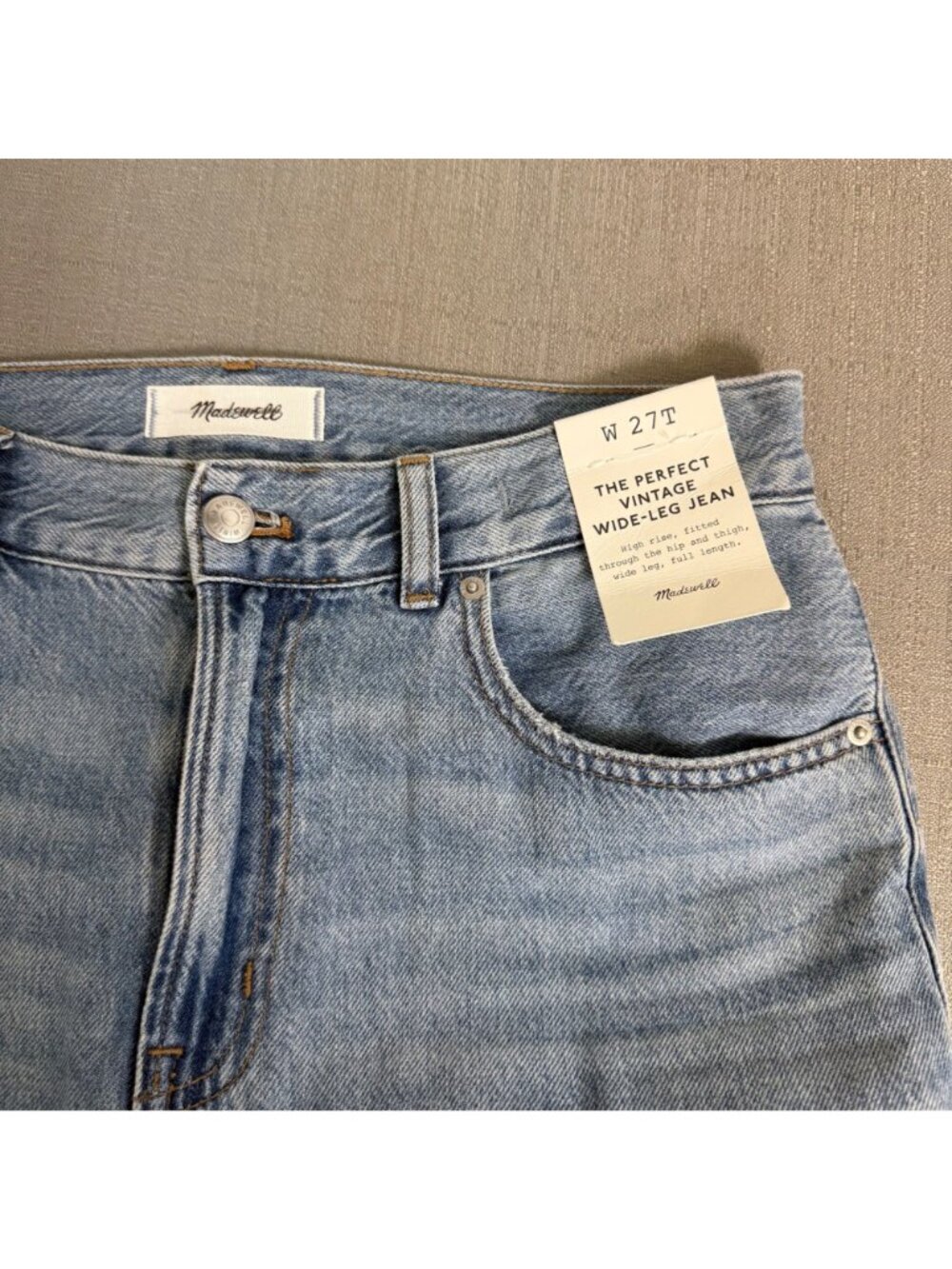 NWT Madewell The Perfect Vintage Wide-Leg Jean Women's Size 27 Tall Casual - Picture 5 of 16